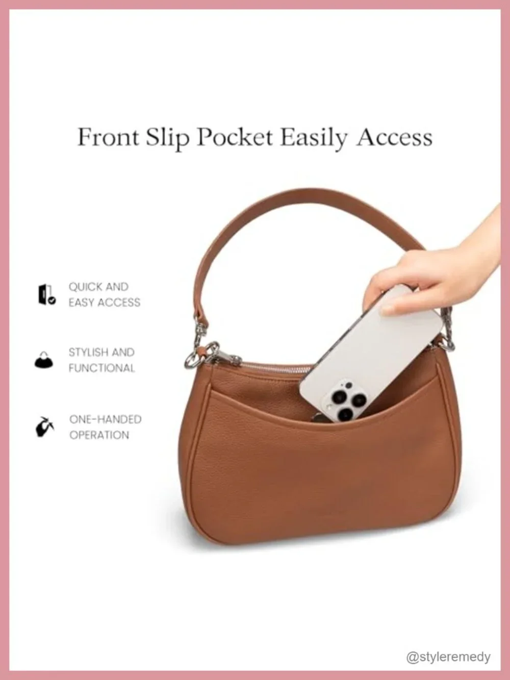 Genuine Leather Hobo Crossbody Bag Women Anti Theft Shoulder Purse RFID Card